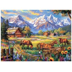 500 Piece Jigsaw Puzzle for Adults - Flowers, Mountain, Horse Themes - Funny Challenging Gift for Family Friends, 21 x 15 in