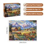 500 Piece Jigsaw Puzzle for Adults - Flowers, Mountain, Horse Themes - Funny Challenging Gift for Family Friends, 21 x 15 in