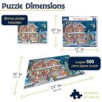 White Mountain 500 Piece Jigsaw Puzzle Winter Christmas Holiday Puzzles for Kids and Seniors 24"x18" Large Pieces - Decorating The House