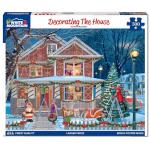 White Mountain 500 Piece Jigsaw Puzzle Winter Christmas Holiday Puzzles for Kids and Seniors 24"x18" Large Pieces - Decorating The House