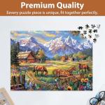500 Piece Jigsaw Puzzle for Adults - Flowers, Mountain, Horse Themes - Funny Challenging Gift for Family Friends, 21 x 15 in