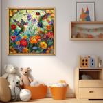 Stained Glass Puzzles for Adults 1000 Pieces, PICKFORU Colorful Flower Hummingbird Jigsaw Puzzles, Mosaic Bird Puzzles as Home Decor