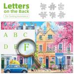 1000 Piece Puzzles for Adults, Sakura Blossom Street 1000 Puzzle for Adults, Clearance Impossible Challenge Art Jigsaw Puzzles, for Gift Birthday Party Games Family, 27.5 * 19.7 Inch Dust Free Puzzle