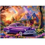 500 Pieces Jigsaw Puzzles for Adults, Beautiful Forest Flower Car Puzzle for Adults Children Elderly, Recycled Paper Puzzle 500 Pieces, Glossy, Sturdy Pieces Challenging Family Game (20.5x15in)