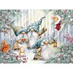 Bits and Pieces 500 Piece Puzzles for Adults - Large 18" x 24" Jigsaw Puzzles 500 Pieces Christmas Winter Fantasy, No 2 Pieces Alike, Gnomes in Snowy Forest