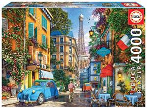 Educa - The Old Streets of Paris - 4000 Piece Jigsaw Puzzle - Puzzle Glue Included - Completed Image Measures 53.5" x 37.75" - Ages 14+ (19284)