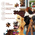 BenBen Puzzles for Adults 1000 Pieces, Dogs' Dinner Party, Dog Jigsaw Puzzle with Letters on Back, Funny Animal Puzzle, Challenging Puzzles for Family Game Night, Home Décor