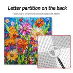 Bgraamiens-Mosaic Art Flowers-1000 Pieces Puzzle for Adults, Stained Glass Jigsaw with Flowers, Impossible Puzzle Color Challenge Hard Puzzles for Adults