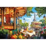 2000 Piece Puzzle for Adults, Romantic Paris Street Scene with Eiffel Tower, Carousel, and Café, Challenging Jigsaw Puzzle Gift for Travel and Art Lovers, Finished Size 39" x 28"
