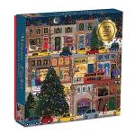 Galison Winter Lights Foil Puzzle, 500 Pieces, 20” x 20” – Holiday Jigsaw Puzzle Featuring a Festive City Scene by Joy Laforme – Thick, Sturdy Pieces, Challenging Family Activity, Great Gift Idea