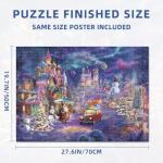 Nattork Jigsaw Puzzle 1000 Pieces for Adults, Christmas Castle,Challenging Adult Puzzles for Christmas Decor & Gift