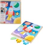 Fisher-Price Wood Preschool Toy Space Blocks Jigsaw Puzzle, 42 Wooden Pieces for Stacking & Sorting Play Kids Ages 3+ Years