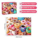 500 Pieces Puzzles for Adults, Colorful Donuts Puzzle for Adults Seniors, Recycled Paper Jigsaw Puzzle 500 Pieces, Fit Together Perfectly Challenging Puzzles Perfect for Game Nights 20.5x15in