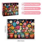 500 Piece Jigsaw Puzzle for Adults - Colorful Flower Puzzle 500 Pieces for Adults Elderly Kids, Recycled Cardboard Challenging Puzzle Perfect for Game Nights - Finished Size is 20.5 x 15 Home Decor