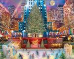 White Mountain 1000 Piece Jigsaw Puzzle Winter Christmas Holiday Puzzles for Adults and Kids 24"x30" Large Pieces - Rockefeller Christmas