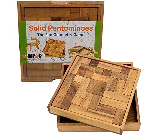 Wooden Pentominoes Brain Teaser Jigsaw Puzzle
