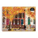 Autumn in The Neighborhood 1000 Piece Puzzle from Galison - 27" x 20" Beautifully Illustrated Puzzle from Joy LaForme, Thick & Sturdy Pieces, Challenging Activity for Adults, Unique Gift Idea!