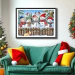 MINIWAN Christmas Jigsaw Puzzles 500 Pieces for Adults - 23x15 Inches Winter Holiday Puzzle with Unique Shaped Pieces, Fun & Challenging Snowman Art for Christmas Vacation