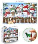 MINIWAN Christmas Jigsaw Puzzles 500 Pieces for Adults - 23x15 Inches Winter Holiday Puzzle with Unique Shaped Pieces, Fun & Challenging Snowman Art for Christmas Vacation