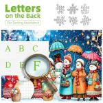 Christmas Snowman Jigsaw Puzzles for Adults 500 Pieces Winter Wonderland Night Holiday Scene with Glowing Lights Fun Family Puzzles Gift for Adults Seniors