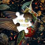 Vintage Hummingbird Puzzles for Adults 1000 Pieces, Colorful Flower Hummingbird Jigsaw Puzzles with Animals, Beautiful Bird Floral Impossible Nature Art Themed Puzzle, Hard Challenging for Adults
