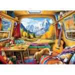 PuzzOne Puzzles for Adults 1000 Pieces, Fall Dog Animal Mountain Camping Jigsaw Puzzles 1000 Pieces Landscape for Adults Challenging Game Nights, 27.5 x 19.7 Inches