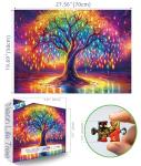 Blueforest 1000 Piece Puzzles for Adults, Neon Life Tree Puzzles for Adults, Hard Challenge Art Jigsaw Puzzle, for Gifts Xmas Birthday Party Games Family, 27.5 * 19.7 inch - Dust Free Puzzle