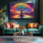 Blueforest 1000 Piece Puzzles for Adults, Neon Life Tree Puzzles for Adults, Hard Challenge Art Jigsaw Puzzle, for Gifts Xmas Birthday Party Games Family, 27.5 * 19.7 inch - Dust Free Puzzle