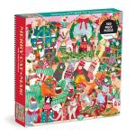 Mudpuppy Merry Catmas! – 500 Piece Family Jigsaw Puzzle with Colorful and Fun Illustrations of Christmas Themed Cats for Children Ages 8 and Up