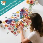500 Piece Puzzle for Adults,Colorful Butterfly Flower Puzzle for Kids Teen Adults,Recycled Paper Unique Fun Jigsaw Puzzle 500 Piece,Challenging Family Game Gift for Friends Men Women Seniors,20.5*15In