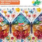 500 Piece Puzzle for Adults,Colorful Butterfly Flower Puzzle for Kids Teen Adults,Recycled Paper Unique Fun Jigsaw Puzzle 500 Piece,Challenging Family Game Gift for Friends Men Women Seniors,20.5*15In