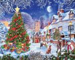 White Mountain 1000 Piece Jigsaw Puzzle Winter Christmas Holiday Puzzles for Adults and Kids 24"x30" Large Pieces - Village Christmas Tree