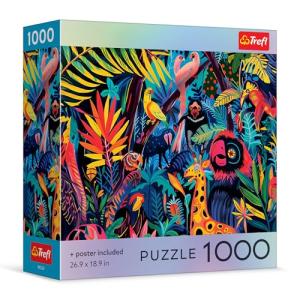 Trefl - Square Box - in The Jungle 1000 Piece Jigsaw Puzzle 27"x19" Print, DIY Puzzle, Creative Fun, Classic Jigsaw for Adults and Children from 14 Years Old
