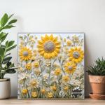 Sunflower Puzzles for Adults 1000 Pieces, PICKFORU Spring Flower Garden Puzzle Nature, Difficult Hard Golden Sunflower Art Theme, Challenging for Adults