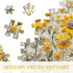 Sunflower Puzzles for Adults 1000 Pieces, PICKFORU Spring Flower Garden Puzzle Nature, Difficult Hard Golden Sunflower Art Theme, Challenging for Adults