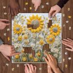 Sunflower Puzzles for Adults 1000 Pieces, PICKFORU Spring Flower Garden Puzzle Nature, Difficult Hard Golden Sunflower Art Theme, Challenging for Adults