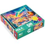 500 Piece Puzzles for Adults - Jigsaw Puzzles - Campfire Under The Northern Lights - Winter Puzzles