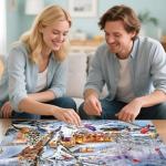 JJYHULK Christmas 2000 Piece Puzzle for Adults, Puzzles for Adults 2000 Pieces, Winter Snow Bonfire Birds Dog Jigsaw Puzzles, Challenging Puzzle Perfect for Game Nights, 39" X 28"