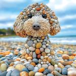 500 Piece Jigsaw Puzzles for Adults - Beach Stone Dog Animal Art Puzzle for Adults Challenging Fun Family Includes Poster & Dust-Free Pieces for Puzzle Lovers Premium （23"x15"）