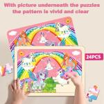 Puzzles for Kids Ages 4-6, 4 Pack Wooden Jigsaw Puzzles 24 Pieces The Castle Puzzle Preschool Educational Learning Toys Set for Boys and Girls