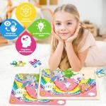 Puzzles for Kids Ages 4-6, 4 Pack Wooden Jigsaw Puzzles 24 Pieces The Castle Puzzle Preschool Educational Learning Toys Set for Boys and Girls