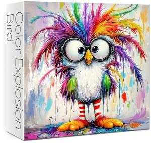 Colorful Funny Bird Puzzles for Adults 1000 Pieces. Cute Bird Jigsaw Puzzles. Challenging Fantasy,Animal,Art Puzzles
