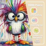 Colorful Funny Bird Puzzles for Adults 1000 Pieces. Cute Bird Jigsaw Puzzles. Challenging Fantasy,Animal,Art Puzzles
