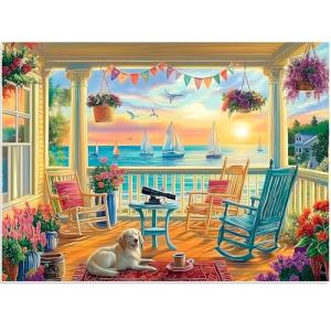 500 Piece Puzzles for Adults, Beach Flower Jigsaw Puzzle for Adult Kids Seniors, Recycled Cardboard Dog Puzzle 500 Pieces, Challenging Puzzles Family Activity Game Nights Gift for Friends 20.5 * 15IN