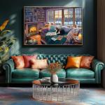 Read Room Puzzles for Adults 500 Pieces Book Jigsaw Puzzles for Adults Puzzles 500 Pieces Winter Reading Nook Scene Challenging Family Puzzle for Seniors Women Men Size is (21"x15")