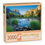 Bits and Pieces 3000 Piece Puzzles for Adults - Large 32" x 45" Jigsaw Puzzles 3000 Pieces River Mountain Landscape, Random Die Cut, No 2 Pieces Alike, Yosemite National Park