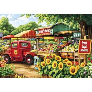2000 Piece Puzzle for Adults – Colorful Farmer’s Market Scene with Fresh Fruits & Vegetables – Eco-Friendly Recycled Paper Jigsaw Puzzle, Relaxing Family Game Night Activity (39 x 28 in)