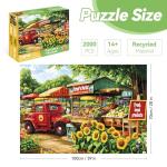 2000 Piece Puzzle for Adults – Colorful Farmer’s Market Scene with Fresh Fruits & Vegetables – Eco-Friendly Recycled Paper Jigsaw Puzzle, Relaxing Family Game Night Activity (39 x 28 in)