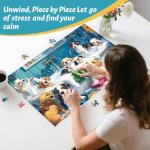 500 Piece Puzzle for Adults – Cute Dogs Bathing Jigsaw Puzzle for Adults, Kids & Seniors – Eco-Friendly Recycled Paper – Fun & Challenging Family Game Gift for Friends and Family (20.5 x 15 in)