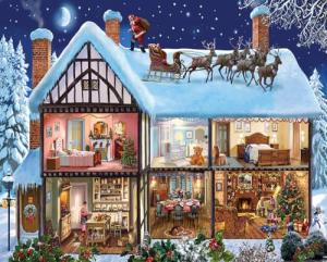 White Mountain Christmas House Jigsaw Puzzle Christmas Puzzles 1000 Pieces for Adults and Families